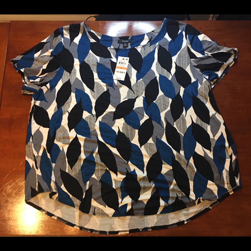 Alfani leaves pattern 3x top